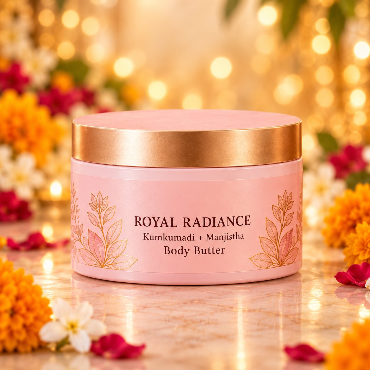 Royal Radiance Body Butter — pink jar with gold lid